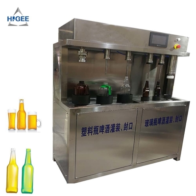 China Halb automatische BierFüllmaschine mit Glasflaschen-Blechdose, Bierabfüller-Gegendruck-Bierabfüller fournisseur
